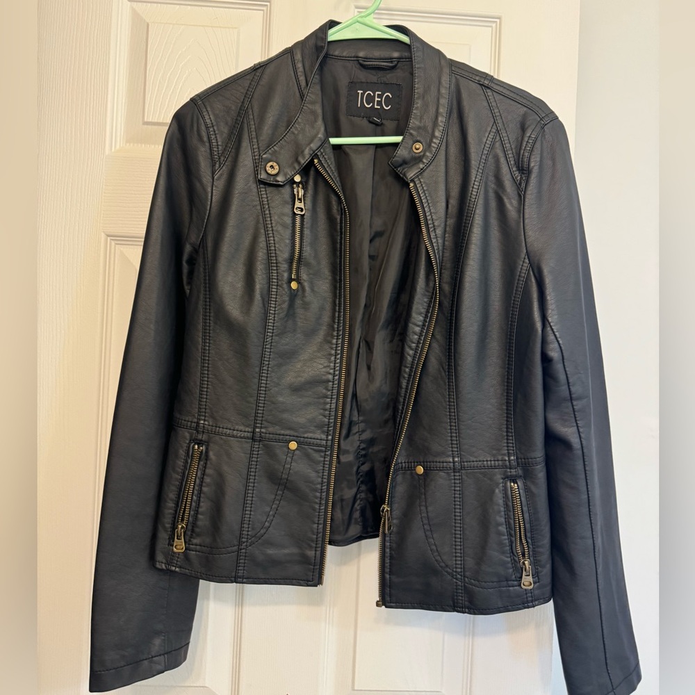 Black leather jacket